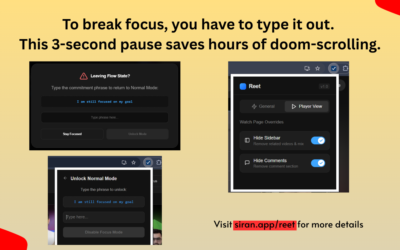 Hard Focus Mode Type to Unlock Interface